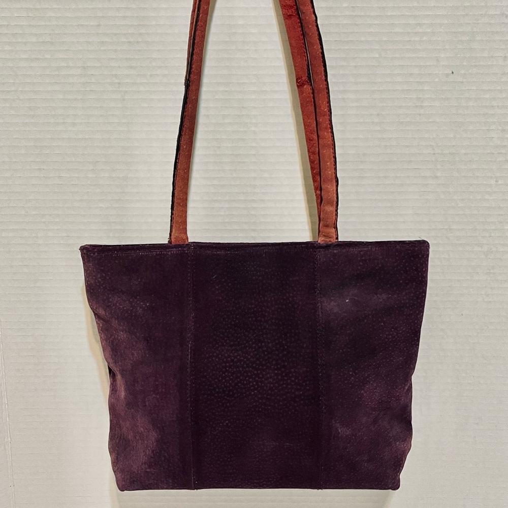 Vintage Purple Suede Shoulder Bag Renaissance Style Festival Purse